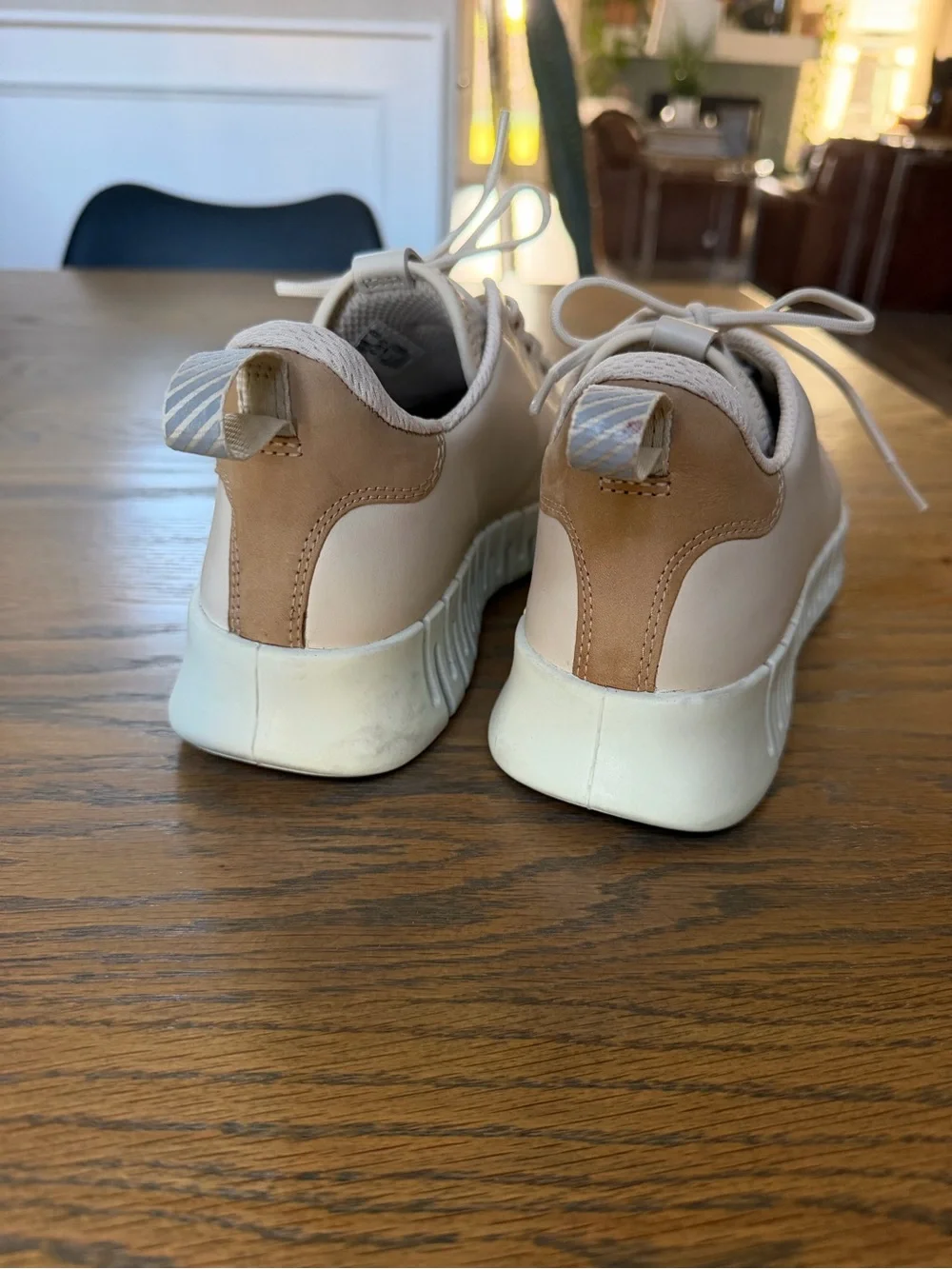 Ecco Women's Sneakers in Light Beige with White Sole